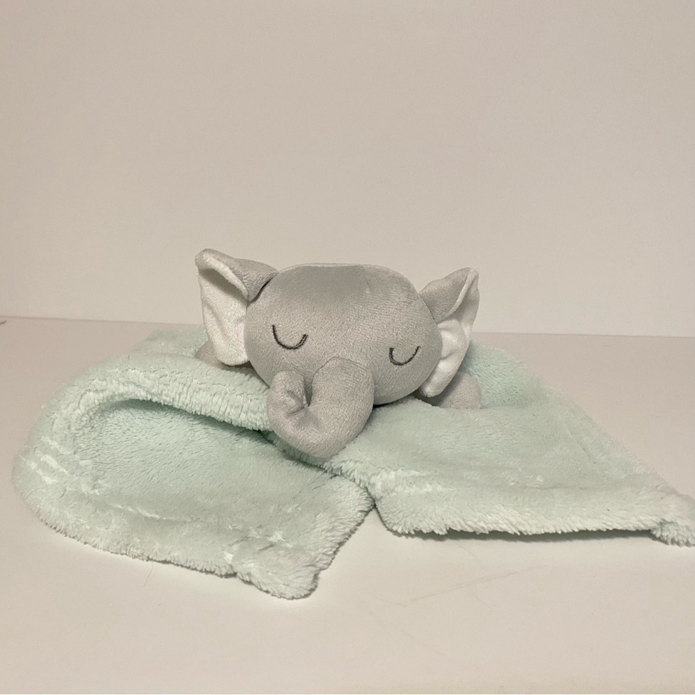 Baby Gear Elephant Lovey Gray Mint Green Fleece Security Blanket Nunu